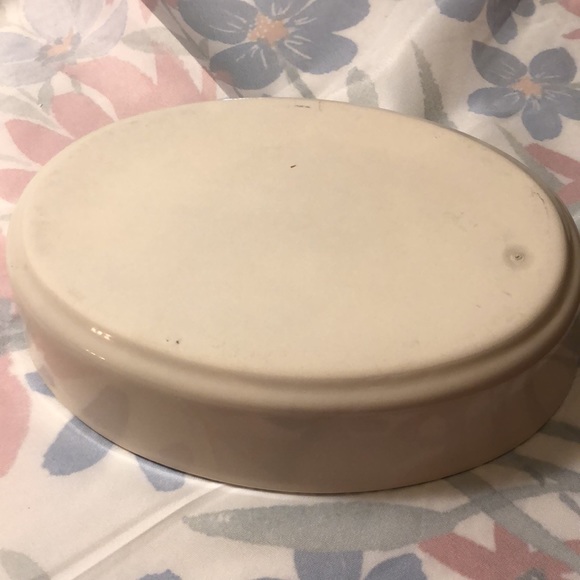 Set of 2 Teamson Hearts&Roses Baking Dishes w/Green Sponge Edge 9x2.25” & 7x2” - Picture 5 of 5